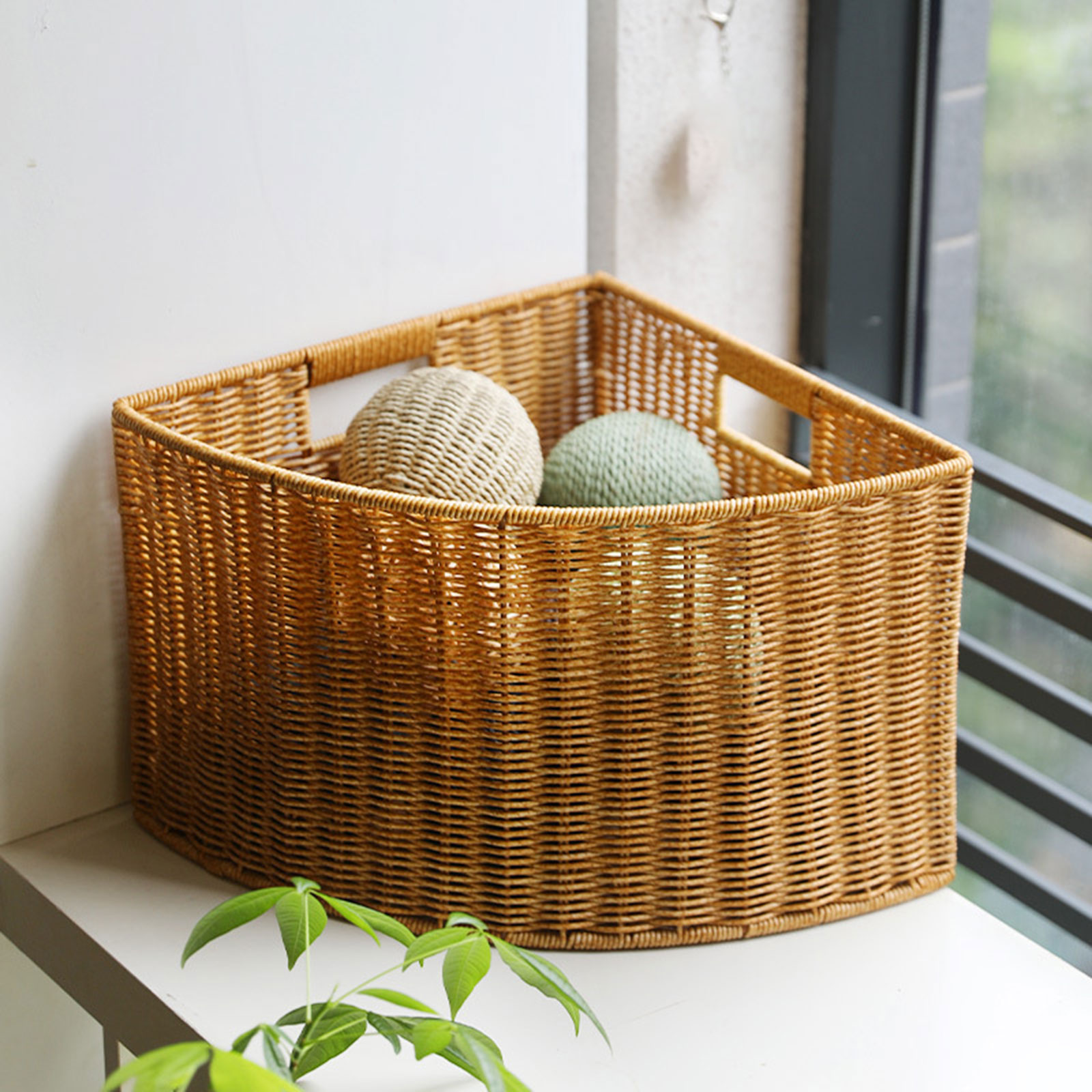 Corner Storage Basket Woven Or - Woven Basket Set 评论和价格