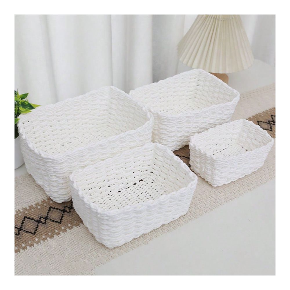 4-Piece Woven Storage Basket S - Woven Basket Set 评论和价格