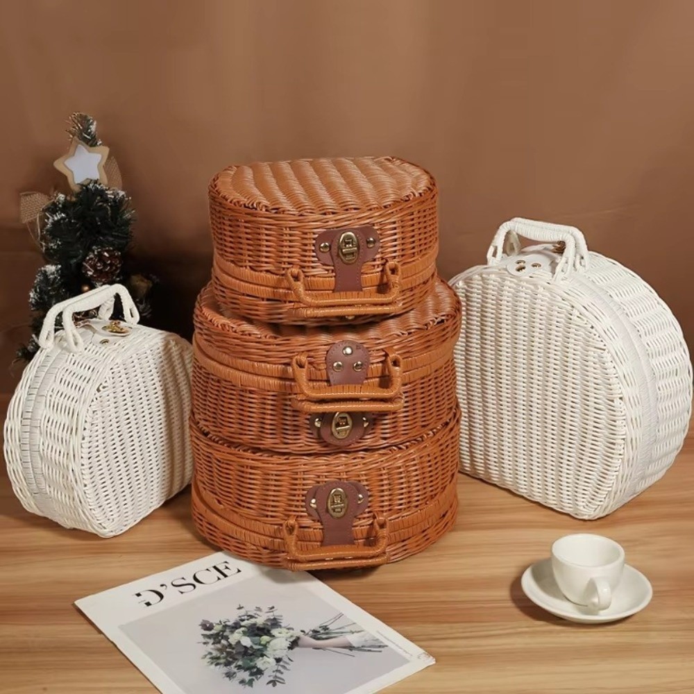 Creative Round Storage Basket  - Woven Basket Set 评论和价格
