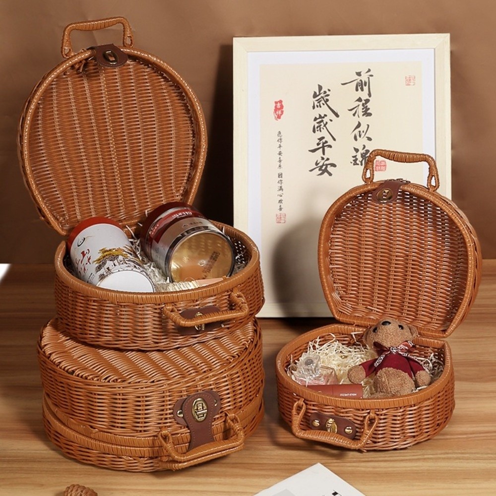 Creative Round Storage Basket  - Woven Basket Set 评论和价格