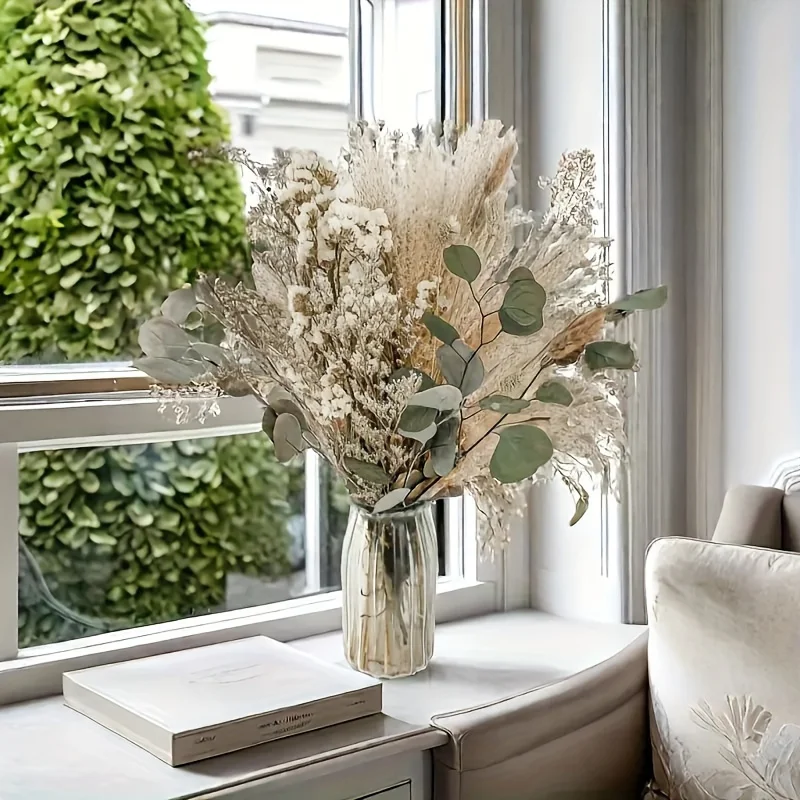 Natural Dried Flowers Bouquet  - Dried Pampas Bundle 评论和价格