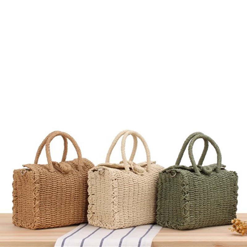 Summer Straw Beach Bag Handmad - Woven Basket Set 评论和价格