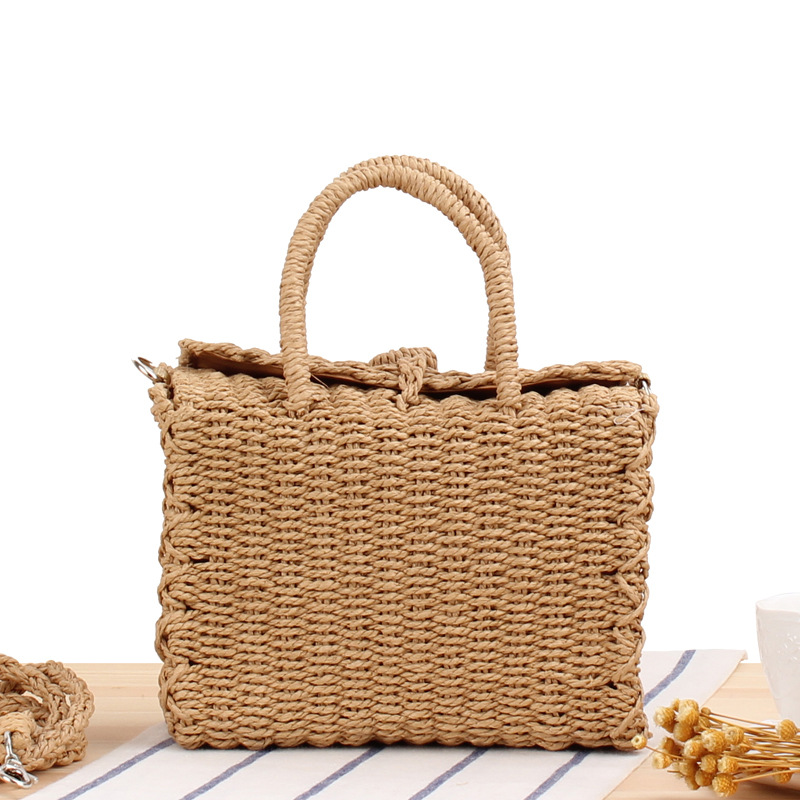 Summer Straw Beach Bag Handmad - Woven Basket Set 评论和价格