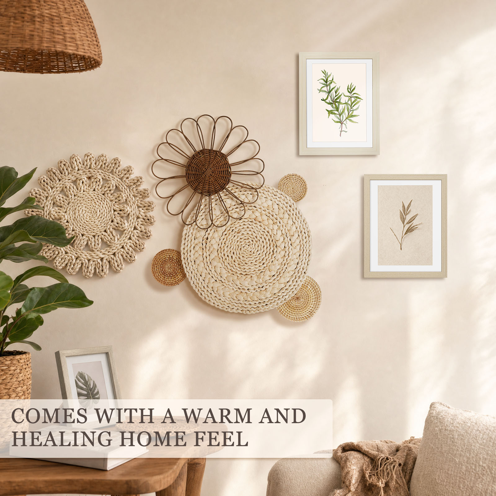 Boho Wall Basket Seagrass Ratt - Woven Basket Set 评论和价格