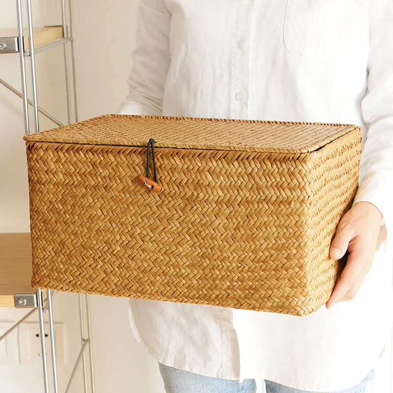 Woven Storage Basket with Vint - Woven Basket Set 评论和价格