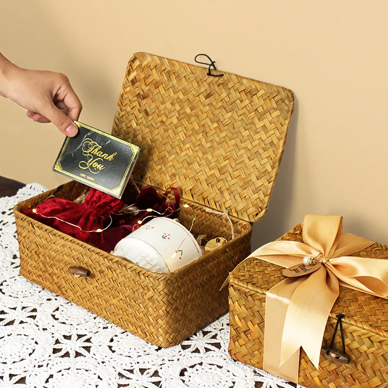 Woven Storage Basket with Vint - Woven Basket Set 评论和价格