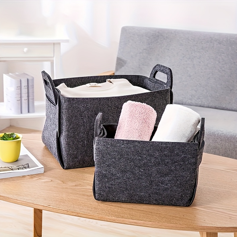 3PCS Felt Storage Bins With Ha - Woven Basket Set 评论和价格