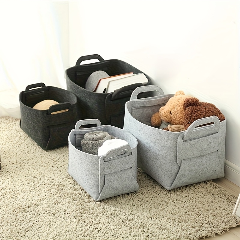 3PCS Felt Storage Bins With Ha - Woven Basket Set 评论和价格