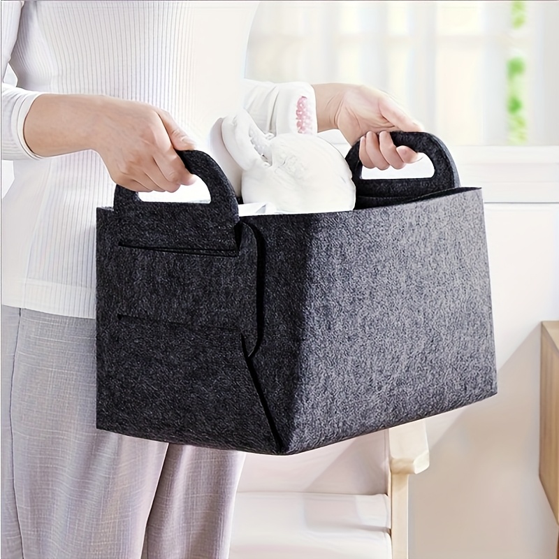 3PCS Felt Storage Bins With Ha - Woven Basket Set 评论和价格