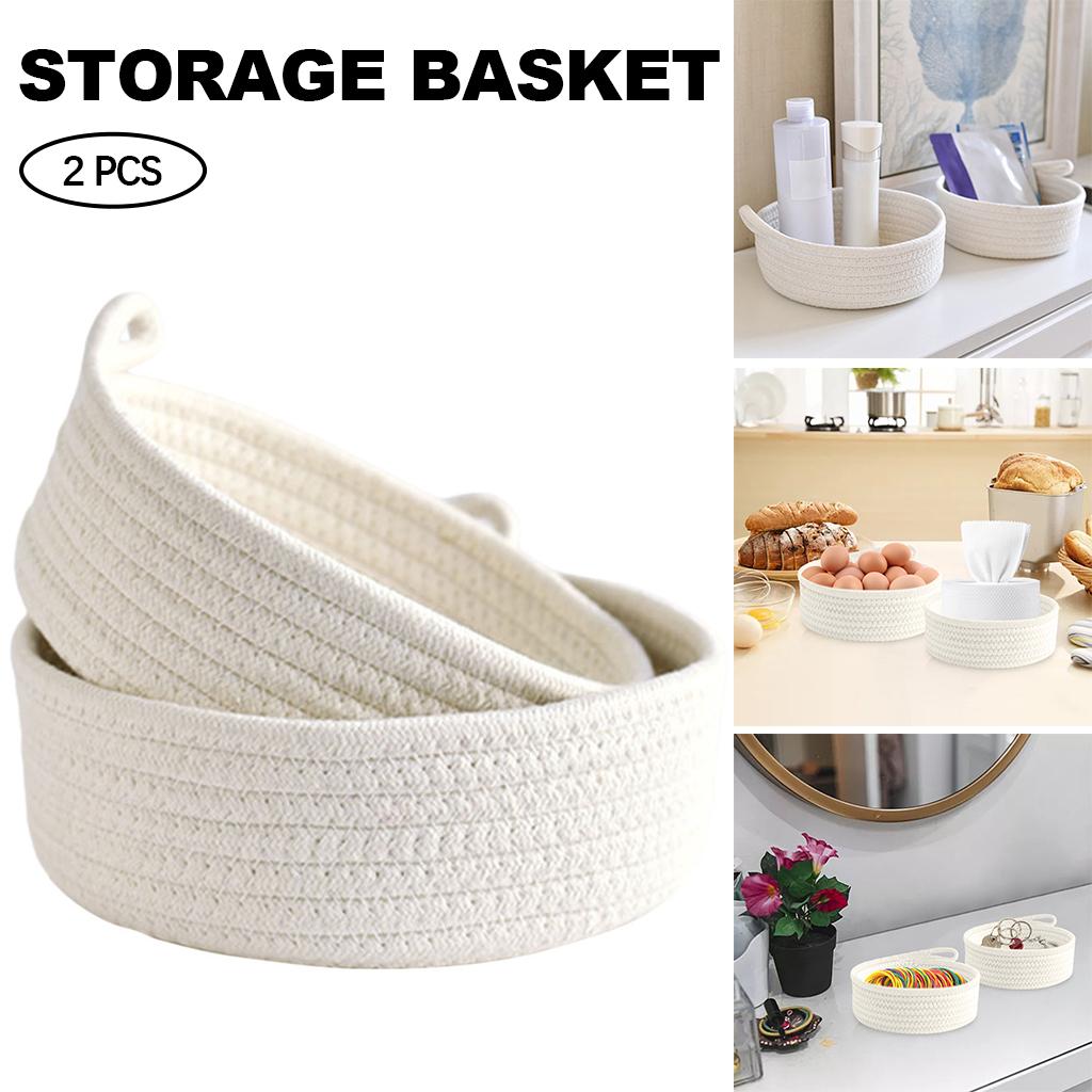 Small Basket Woven Cotton Rope - Woven Basket Set 评论和价格