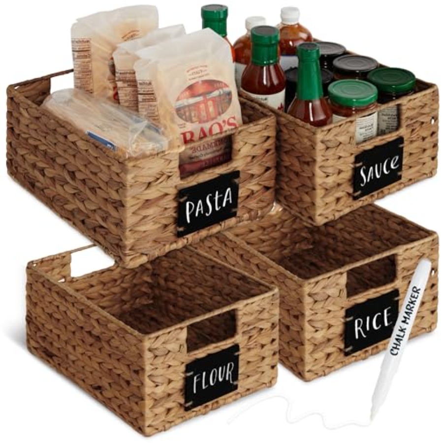 Pantry organization set: 4 wat - Woven Basket Set 评论和价格