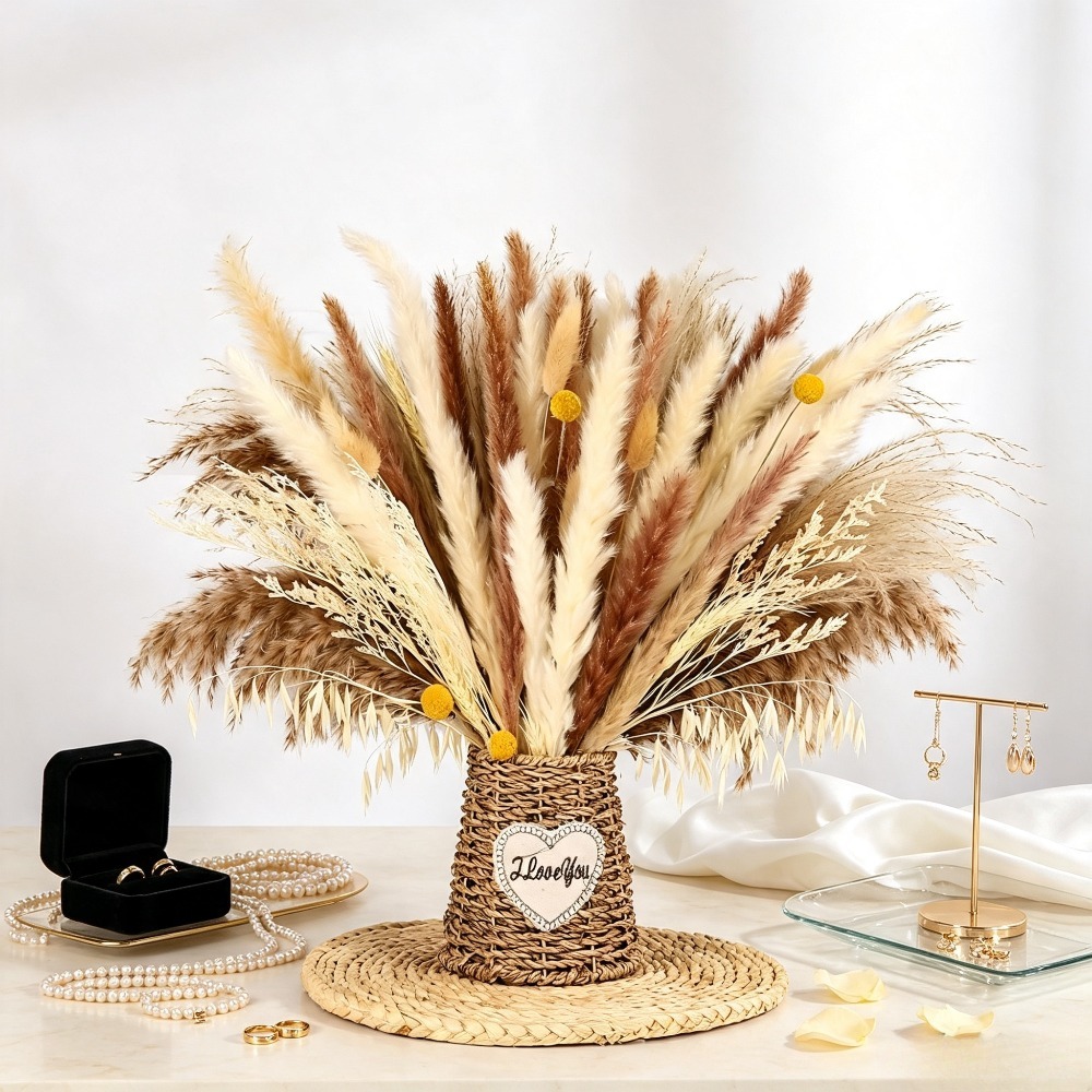 Natural Mixed Dried Flower Bou - Dried Pampas Bundle 评论和价格