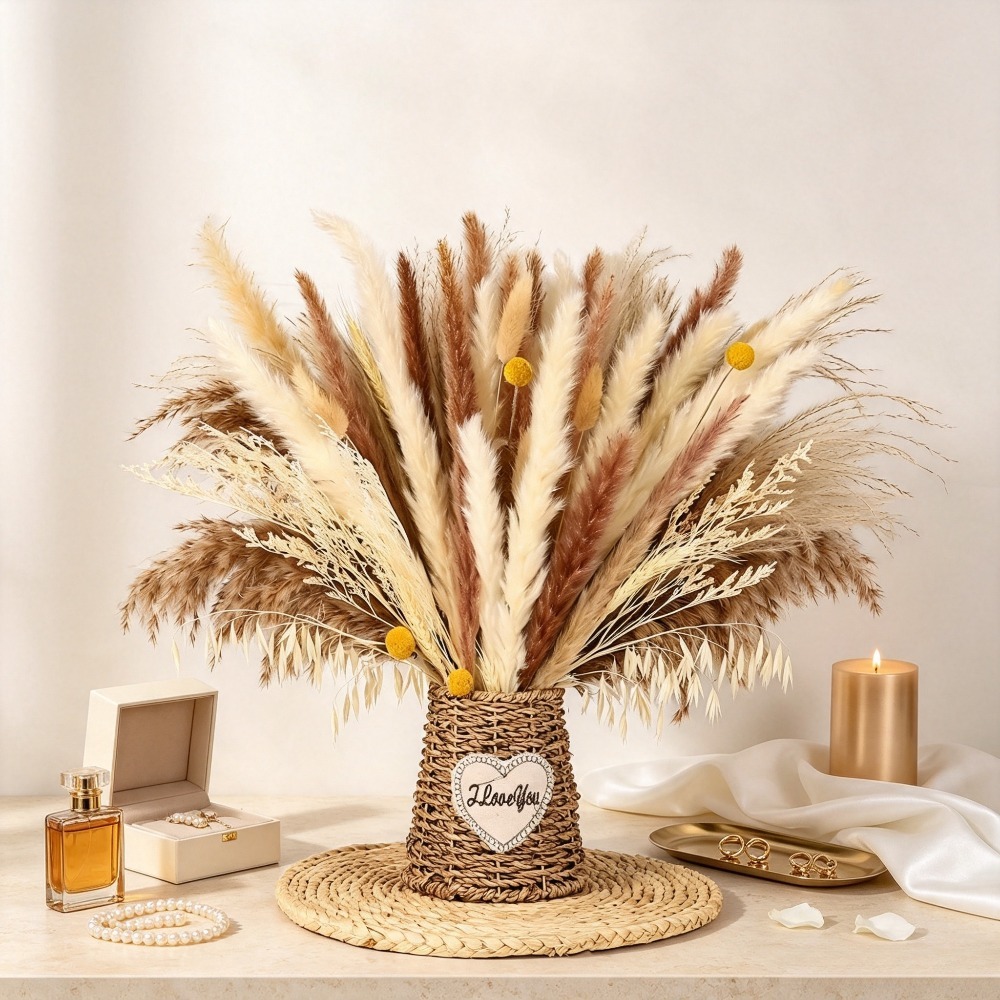 Natural Mixed Dried Flower Bou - Dried Pampas Bundle 评论和价格