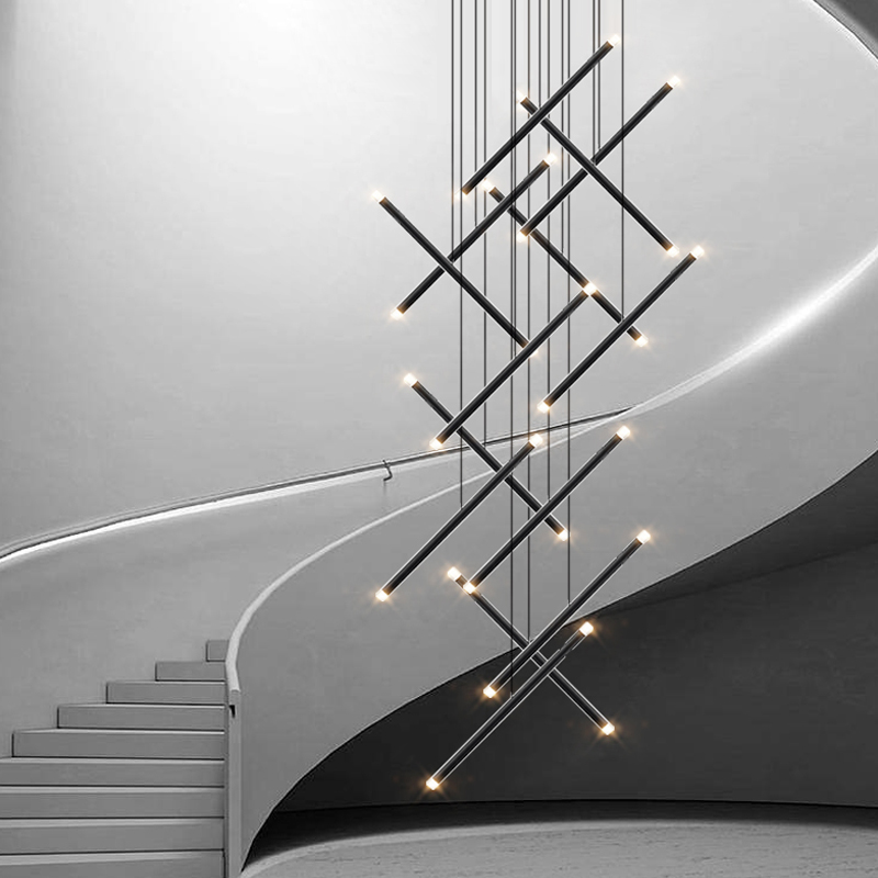 Modern Chandelier LED Stair Ch - Interior Design Hall 评论和价格