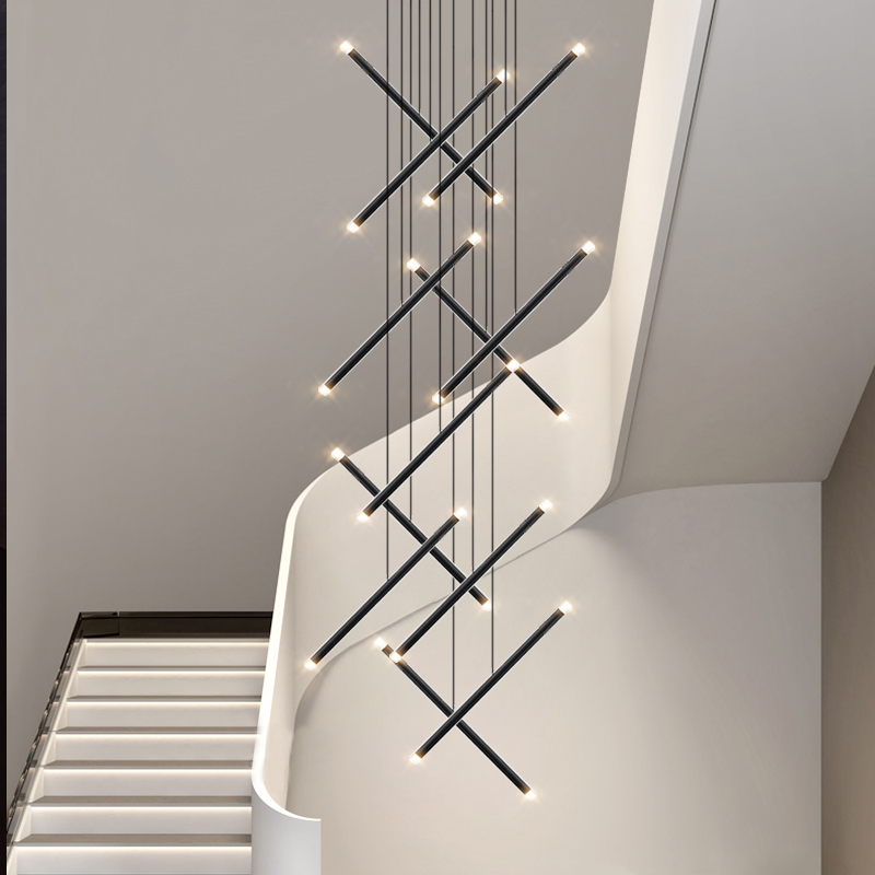 Modern Chandelier LED Stair Ch - Interior Design Hall 评论和价格